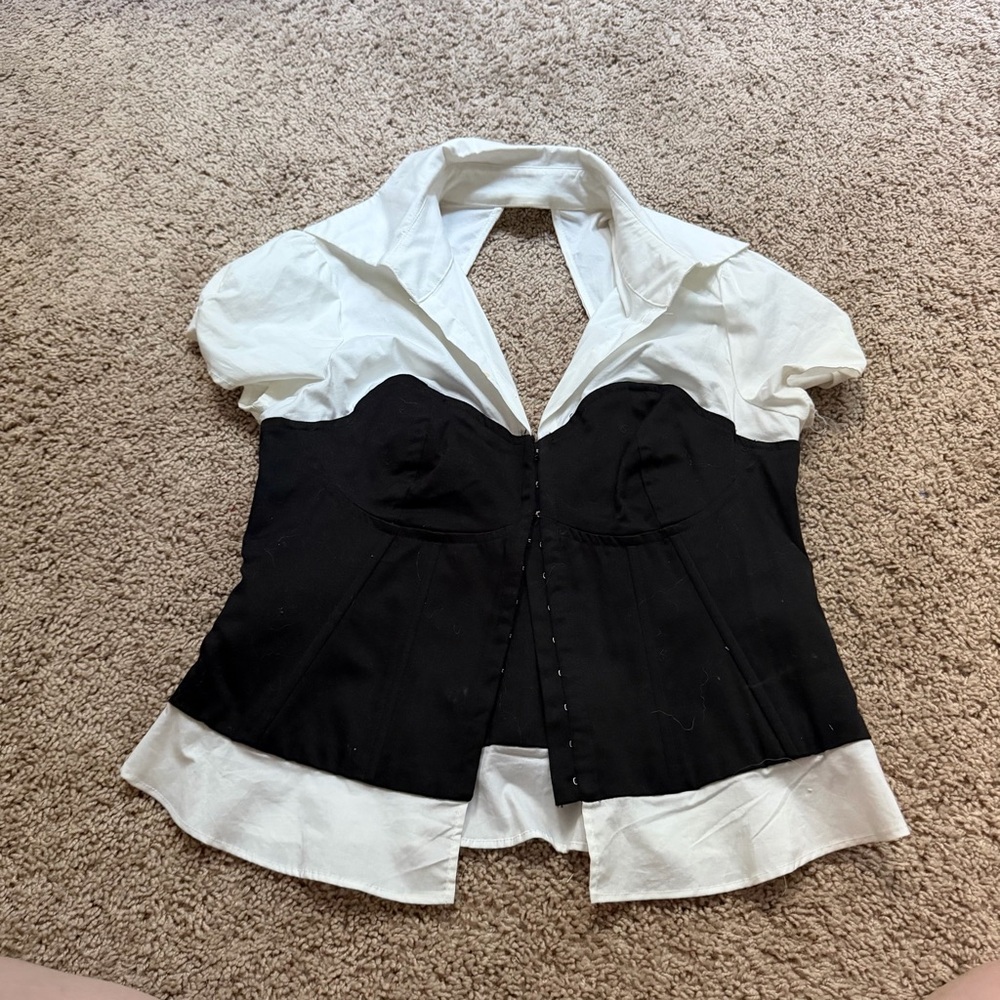 Y2K corset office siren top